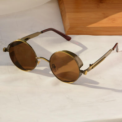 Chocolate Vintage Lennon Style Rounded Sunglasses