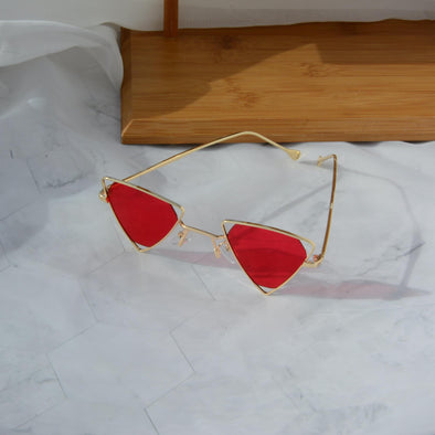 Red Retro Triangle Sunglasses