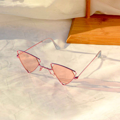 Pink Retro Triangle Sunglasses