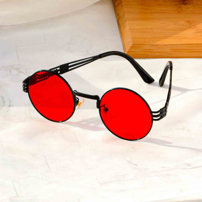 Vintage Circle Black Frame Sunglasses