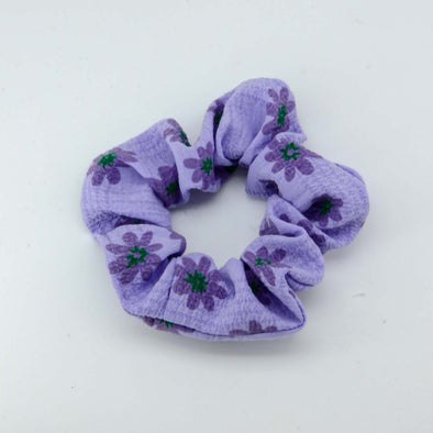 Purple Flower Scrunchie