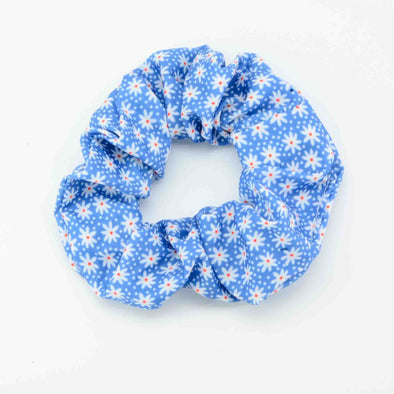 Navy Flora Scrunchie