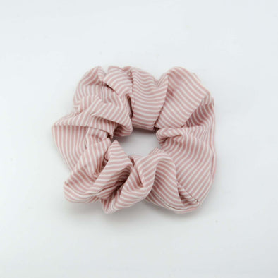 Pink and White Stripe Scrunchie