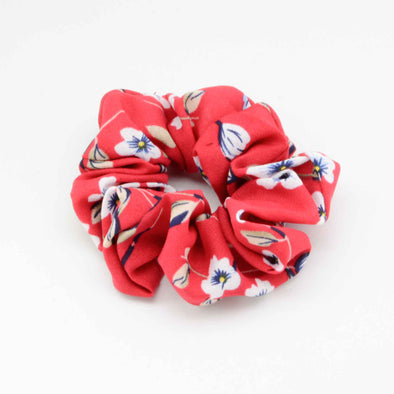 Red Flora Scrunchie